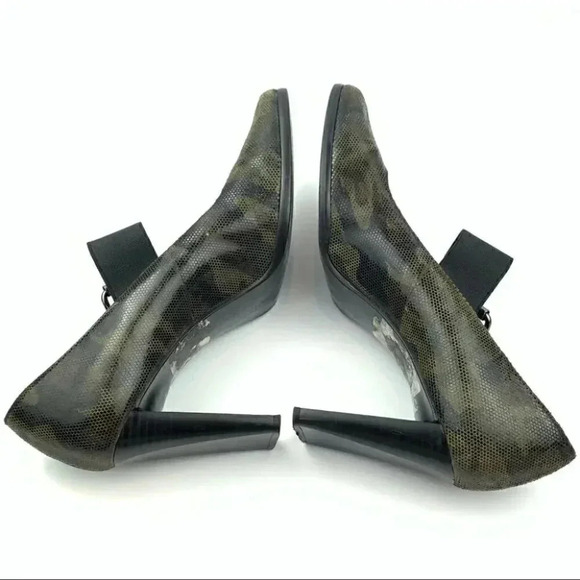 Nina heels size 6.5 leather army green camo 90s - Picture 5 of 12
